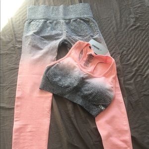 NWT gymshark ombre seamless leggings & sports bra